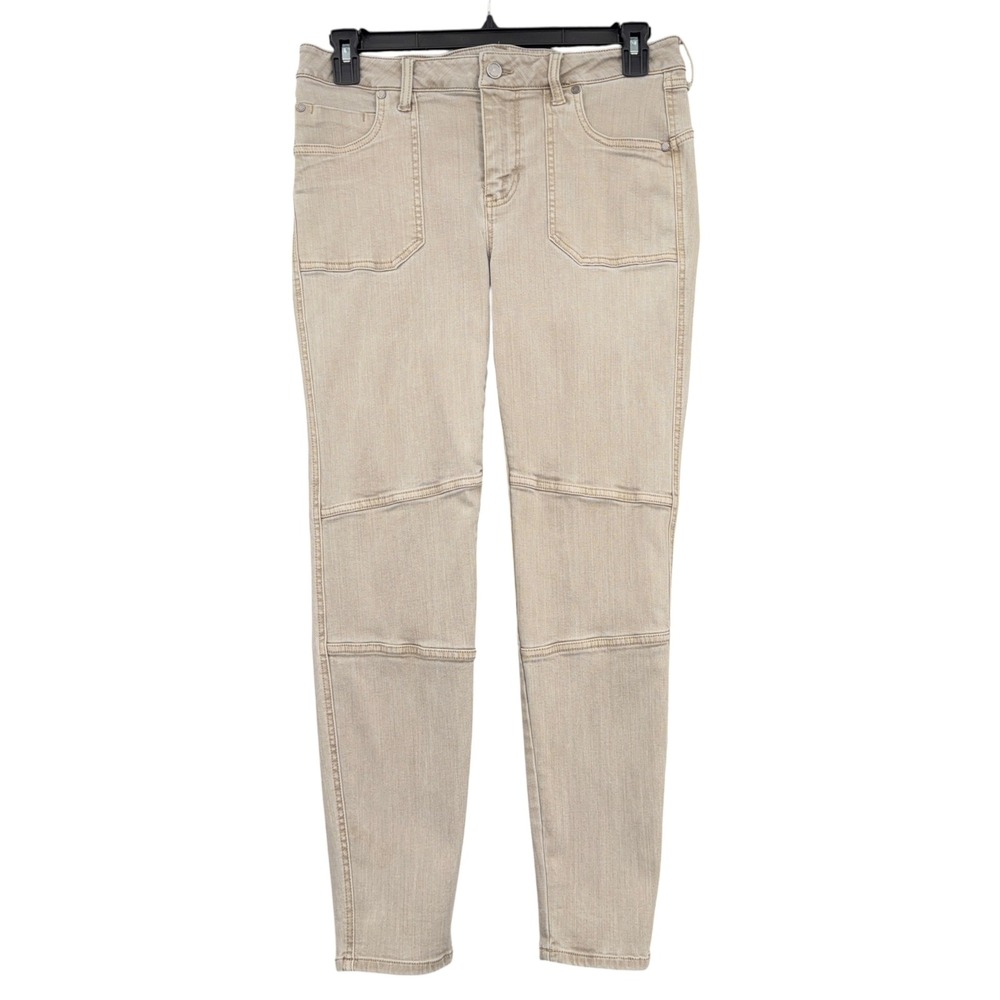 Liverpool Ankle Cargo Pants Women 10 Cotton Lyocell Pure Cashmere Tan LM2144WF